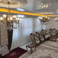 پرده پذیرایی حریر گل برجسته ترک و پنل مخمل ترک|پرده، رانر، رومیزی|تهران, ازگل|دیوار