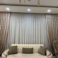 پرده مخمل به همراه حریر و زیرپرده ای