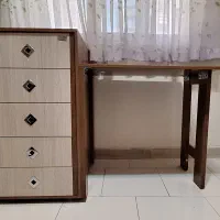 میز تحریر تاشو همراه صندلی، در حد نو