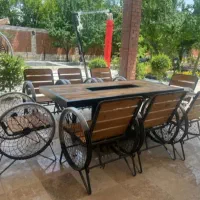 صندلی ویلایی چوبی ومیزاتشدان
