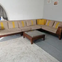 مبل 8نفره تمام چوب بامیزعسلی