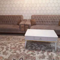 مبل  ۸ نفره در حدنو با جلو مبلی و میز عسلی