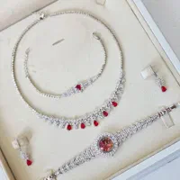 ست کامل نقره سنگ یاقوت خور جواهراتی ۰۱۸۳