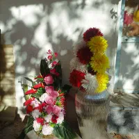 گل با گلدان