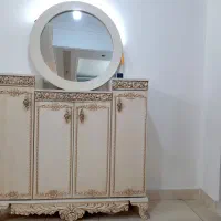 جاکفشی واینه چوبی استخوانی مدل کنسولی