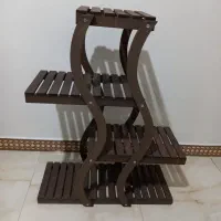 استند گلدان چوبی