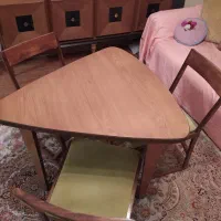 میز و 3عدد صندلی تمام چوب با روکش مخمل سبز|میز و صندلی غذاخوری|اهواز, گلستان|دیوار