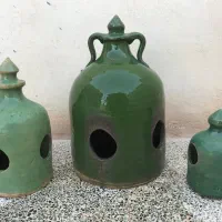 سه عدد آبخوری سفالی مرغ و کبوتر
