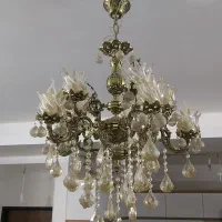 لوستر برنج در حد نو با چراغ