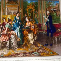 تابلو فرش دست بافت ابریشم رج ۵۰ یک متر در ۱/۵