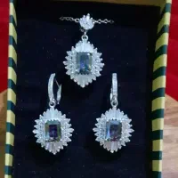 نیم ست نقره اصل مشابه جواهر