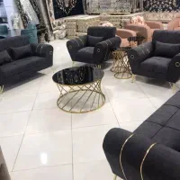 مبل مینیمال پایه فلزی و چوبی پارچه نانو مسکو۱۸