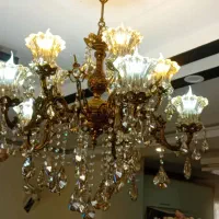 یک جفت لوستر ۵ شاخه ۱۰ شعله برنزی|لوستر و چراغ آویز|پردیس, فاز ۸|دیوار