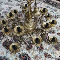 یک جفت لوستر طرح فرشته تماما برنز در حد نو|لوستر و چراغ آویز|همدان, |دیوار