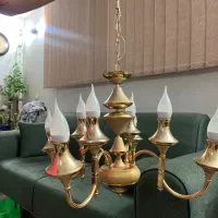 لوستر ۸ شعله روکش طلا|لوستر و چراغ آویز|اصفهان, باغ فدک|دیوار