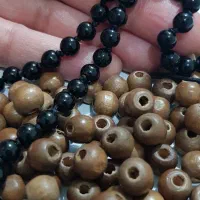 مهره چوبی و سنگ طبیعی اونیکس (عقیق سیاه) اصل|جواهرات|تهران, اقدسیه|دیوار