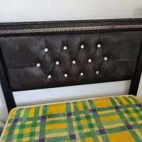 تک یکنفره چرم وفلز با تشک