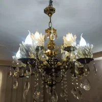 دو عدد لوستر برنز پنج شاخه دوبل