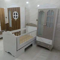 کمد دو درب و تخت نوزاد گهواره ای سایز بزرگ سیسمونی