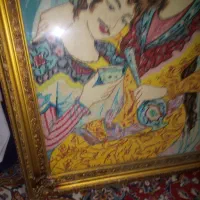 تابلوی شیرین وفرهاد دست بافت بدون گره سالم