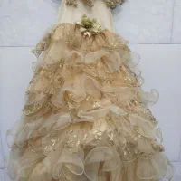 لباس عروس رنگ نباتی