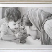 نقاشی چهره سیاهقلم رنگ‌روغن کادو تولد ولنتاین عیدی