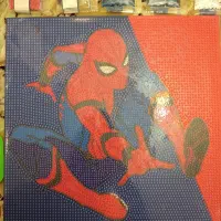 تابلو نقاشی الماسی بزرگ پسرانه طرح مرد عنکبوتی