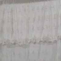 پرده تور گلدار کاملاً نو