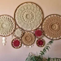 قلاب بافی قبول سفارش ماندالابافی|صنایع دستی و سایر لوازم تزئینی|میانه, |دیوار