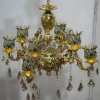 ۲ عددلوستر ۸شعله ۴ شاخه آنتیک طرح برنز
