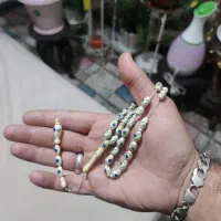 تسبیح عاج نقره فیروزه کوب  قدیمی کلکسونی