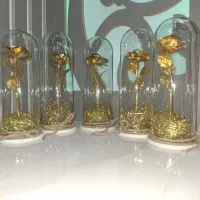 باکس گل شیشه ای ورق طلایی کادویی تولد و...|گل مصنوعی|تبریز, |دیوار