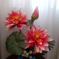 گل مرداب مصنوعی باگلدان سرامیکی