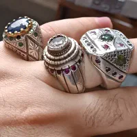 انگشتر نقره کلکسیونی جواهری، شجر،عقیق کهنه دستساز|جواهرات|گنبد کاووس, |دیوار