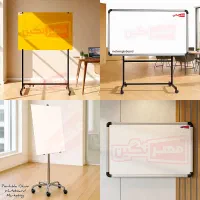 گلس برد کالر برد تخته وایت برد شیشه ای استند فلزی