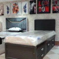 تخت خواب یک نفره تمام ام دی اف با پنج کشو