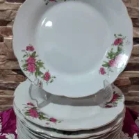 دودست بشقاب گلسرخی خیلی قدیمی