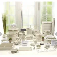 سرویس ۶۴ پارچه لیمون رنگ سفید