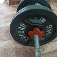 دوعدد دمبل ۱۰ کیلویی مجموعا ۲۰ کیلو مارک رکورد نوو|تجهیزات ورزشی|هشتگرد, هشتگرد قدیم|دیوار