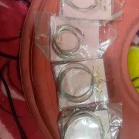 گوشواره حلقه ای رنگ نقره ای ثابت
