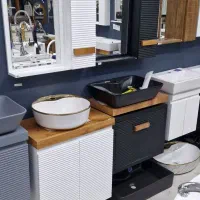 فولست روشویی کابینتی با آینه باکس تمام مشکی۴۵|لوازم سرویس بهداشتی|رودهن, |دیوار