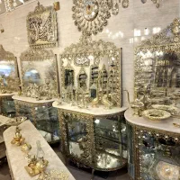 آینه ویترین برنز دوبل گل شناسنامه دار(ایرانیان)|بوفه، ویترین، کنسول|کرمانشاه, |دیوار