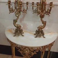 آینه و شمعدان نو با برنز اصل ( ساخت از شمش برنز)|آینه|مرند, |دیوار