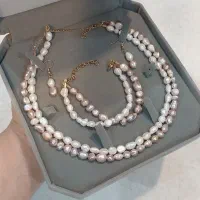 گردنبند مروارید طبیعی دریاکمیاب رنگ یاسی هدیه کادو|جواهرات|تهران, دبستان|دیوار