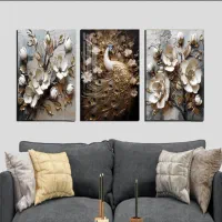 تابلو سه تیکه دکوراتیو چاپی بسیار زیبا|تابلو، نقاشی، عکس|سنندج, |دیوار