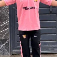 ست تیشرت و شلوار پنبه سوپر درجه یک بارسا وجردن