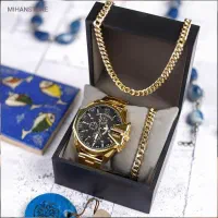 ست ساعت دیزل و دستبند و گردنبند کارتیه مردانه