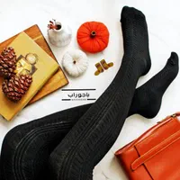 جوراب گندمی بالای زانو
