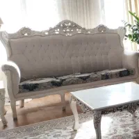 فروش مبل استیل 9نفره با جلومبلی و یک بوفه اشانتیون