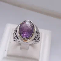 انگشتر نقره با سنگ امیتیست